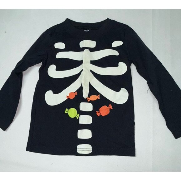 Carter's Just One You Halloween Shirt Toddler Size 3T Black Long Sleeve Skeleton - Picture 1 of 6